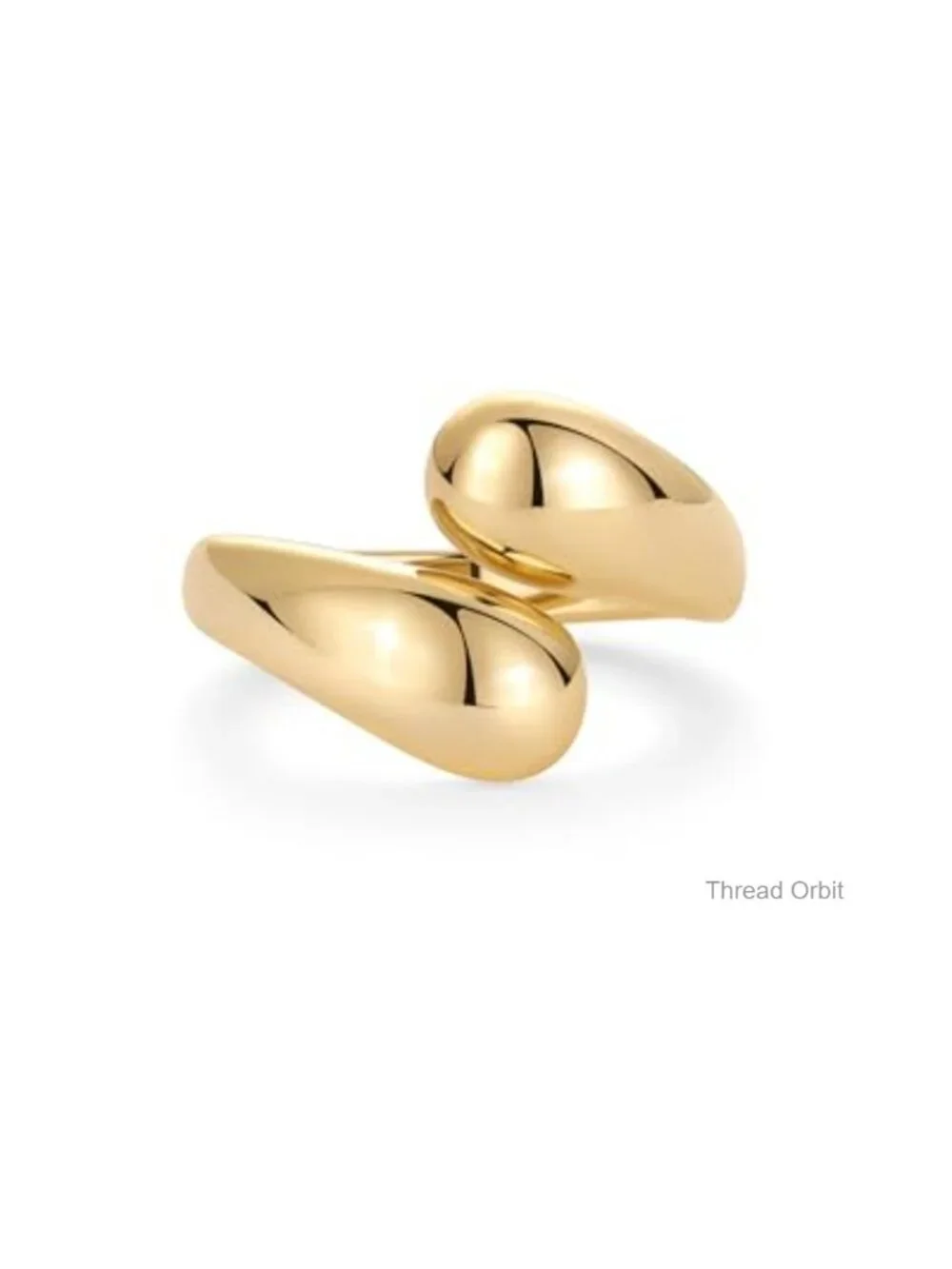 14K Gold Plated Chunky Open Twist Stackable Ring Band